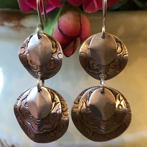 Vintage Silpada Cha-Cha Sterling Silver Disc Earrings W2057 - Picture 12 of 13